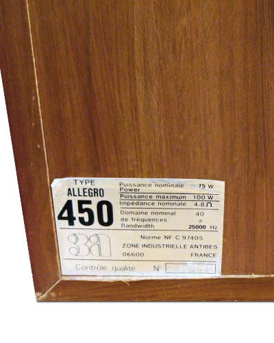 Art et Acoustique Appliquee Allegro 450